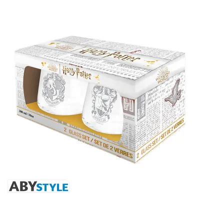 Set 2 vasos Harry Potter Ravenclaw y Hufflepuff