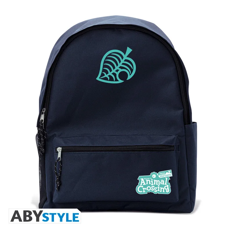 Mochila azul Animal Crossing Logo hoja