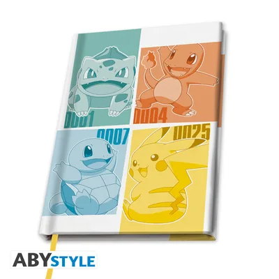 Cuaderno A5 Pokémon Iniciales de Kanto