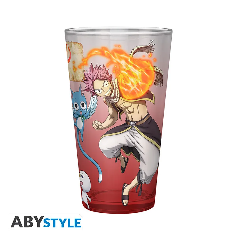Vaso grande Fairy Tail Natsu, Lucy, Happy y Plue 400 ml