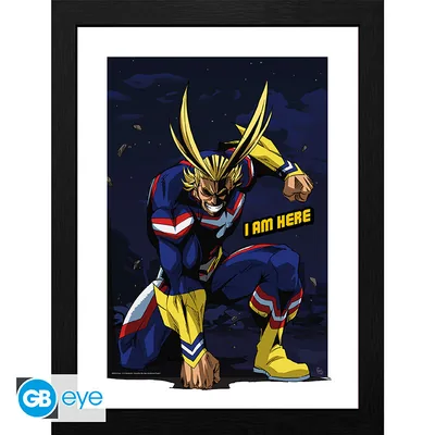 Lámina enmarcada My Hero Academia All Might 30x40 cm