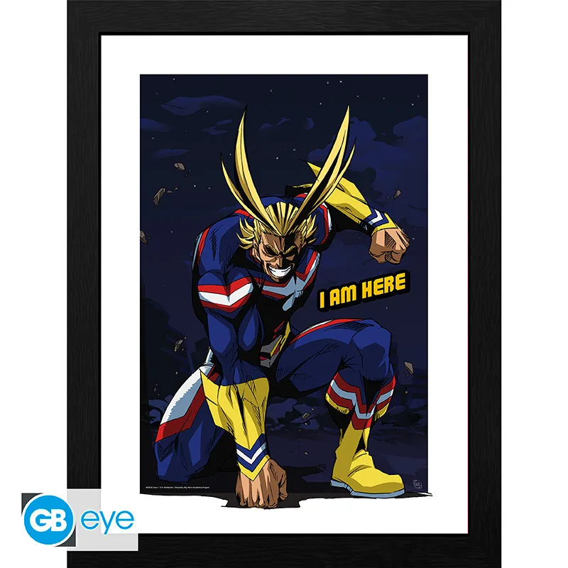 Lámina enmarcada My Hero Academia All Might 30x40 cm
