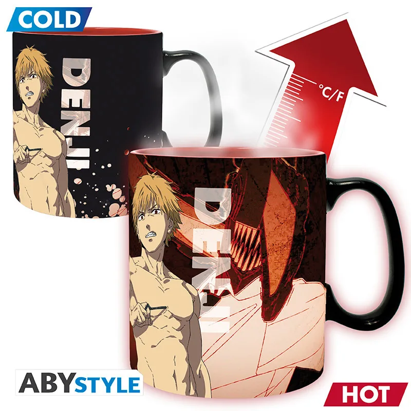 Taza termosensible Chainsaw Man Denji y Aki 460 ml