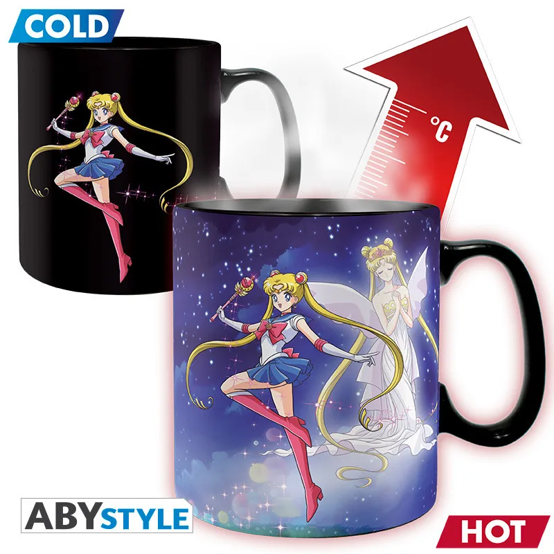 Taza termosensible Sailor Moon Sailor y Chibi 460 ml