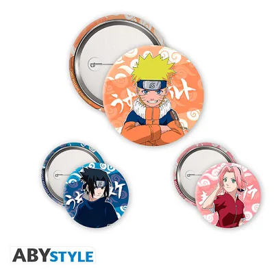 Pack de chapas Naruto Naruto, Sasuke y Sakura