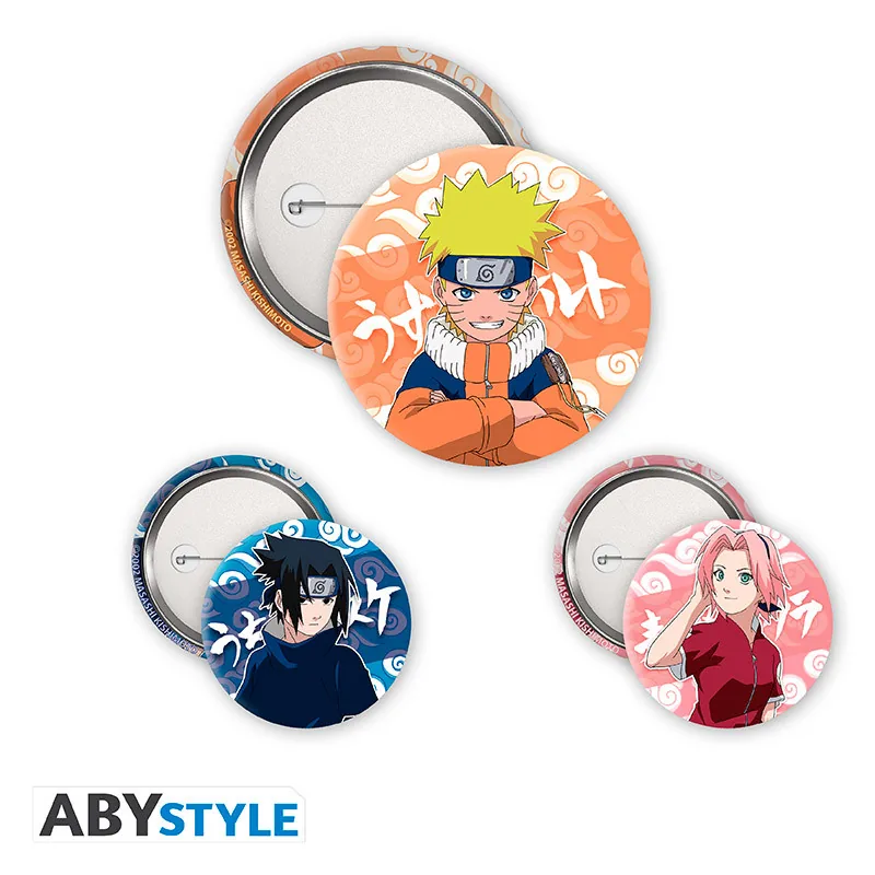 Pack de chapas Naruto Naruto, Sasuke y Sakura