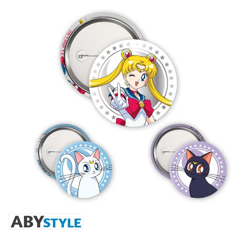 Pack de chapas Sailor Moon, Luna y Artemis