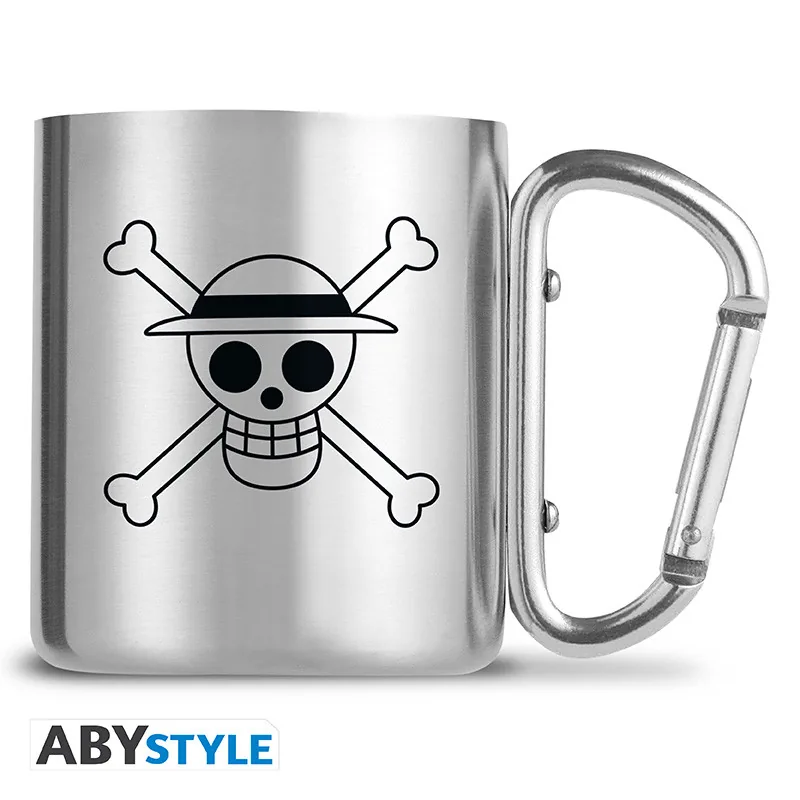 Taza con mosquetón One Piece Luffy y calavera 235 ml