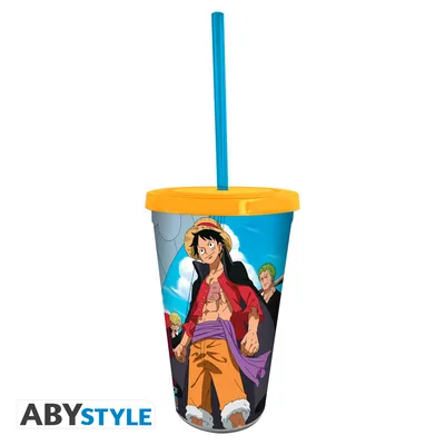 Vaso con pajita One Piece Wano 470 ml