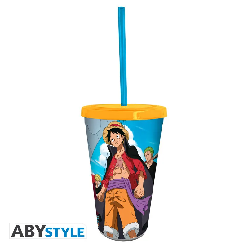 Vaso con pajita One Piece Wano 470 ml