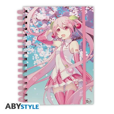 Cuaderno A5 de espiral Hatsune Miku Flor de cerezo