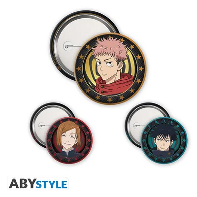 Pack de chapas Jujutsu Kaisen Yuji, Megumi y Nobara