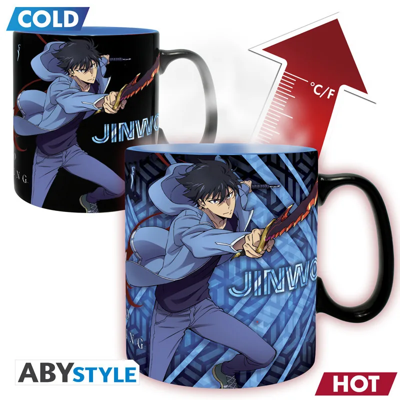 Taza termorreactiva Solo Leveling Jinwoo e Igris 460 ml