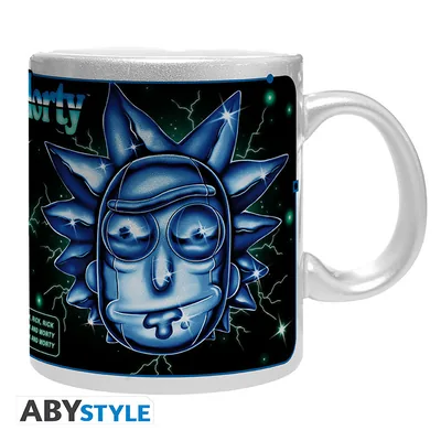 Taza Rick y Morty efecto plata 320 ml