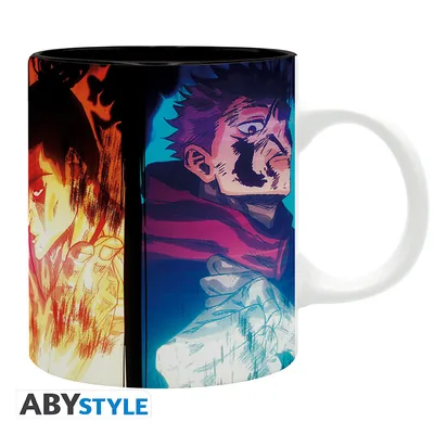 Taza Jujutsu Kaisen Yuji y Aoi vs Mahito 320 ml