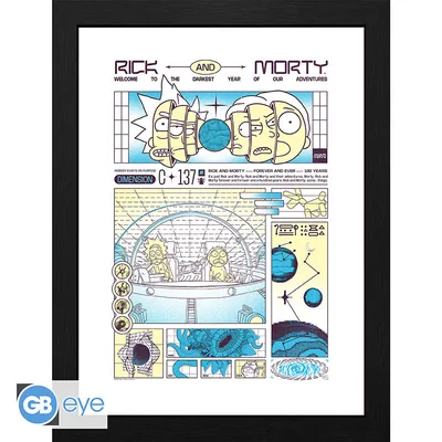 Lámina enmarcada Rick y Morty Bad trip 30x40 cm