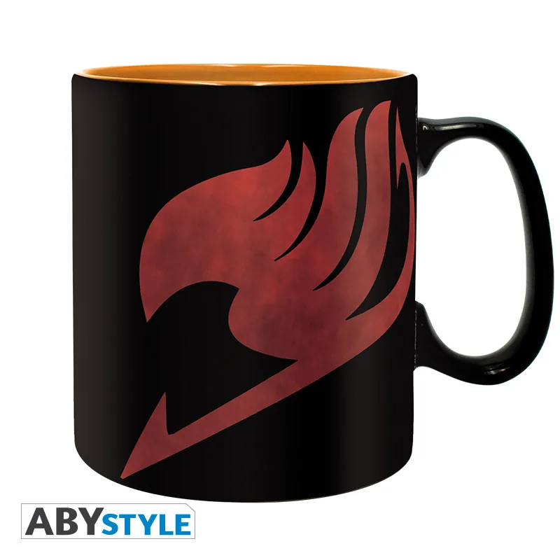 Taza Fairy Tail Lucy, Natsu y emblema 460 ml