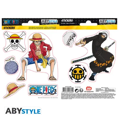Pegatinas One Piece Luffy y Law 16x11 cm