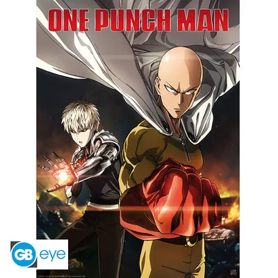 Póster One Punch Man Chibi Saitama y Genos 52x38 cm