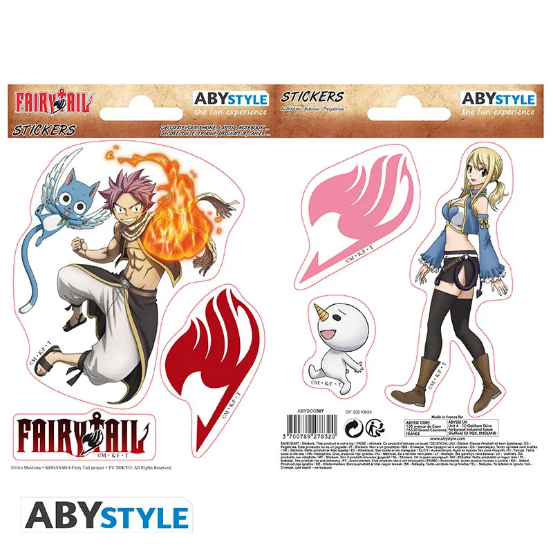 Pegatinas Fairy Tail Natsu y Lucy 16x11 cm