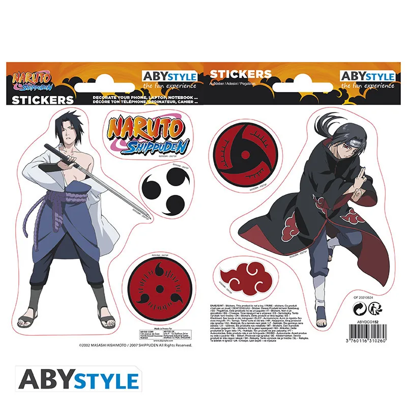 Pegatinas Naruto Shippuden Sasuke e Itachi 16x11 cm (2 hojas)