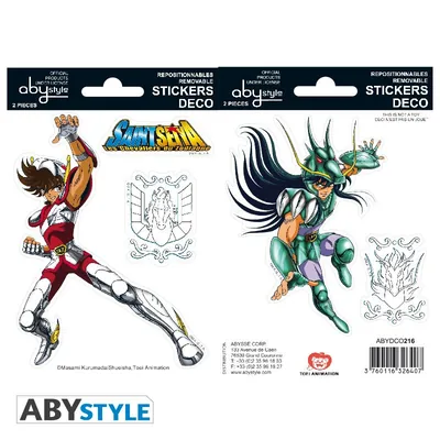 Pegatinas Saint Seiya Pegasus y Shiryu 16x11 cm