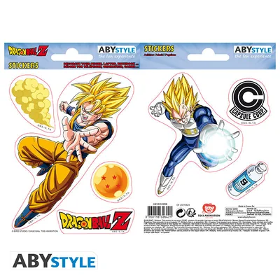 Pegatinas Dragon Ball Z Goku y Vegeta 16x11 cm