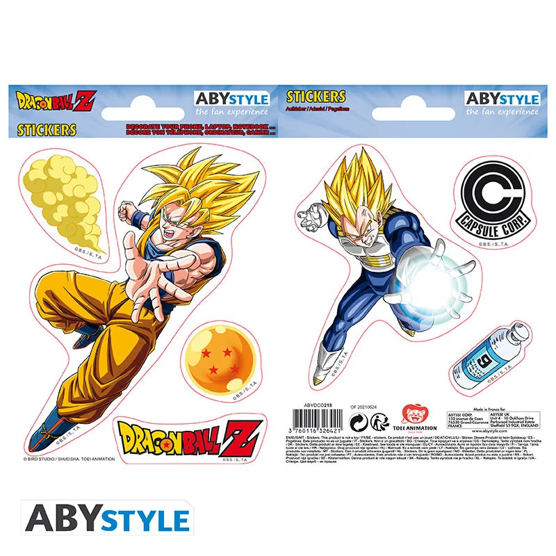 Pegatinas Dragon Ball Z Goku y Vegeta 16x11 cm