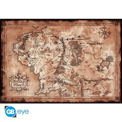Póster El Señor de los Anillos Mapa 91,5x61 cm