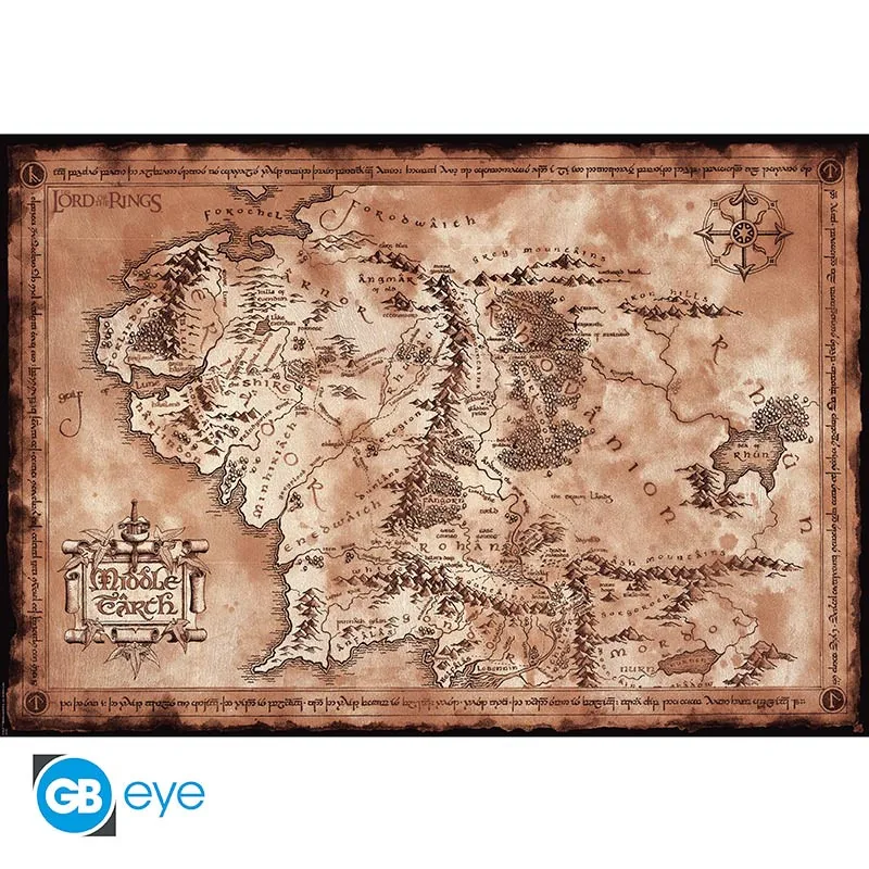 Póster El Señor de los Anillos Mapa 91,5x61 cm