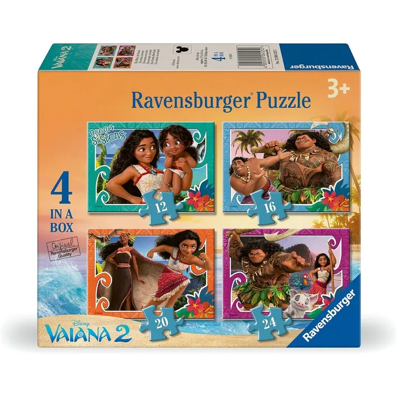 Puzzle Vaiana 2 Disney 12-16-20-24pzs