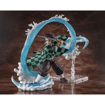 Figura Tanjiro Kamado and Giyu Tomioka Water Breathing Effect Demon Slayer 15.5cm