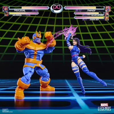 Blister 2 figuras Psylocke vs Thanos Gameverse Marvel Legends 15cm
