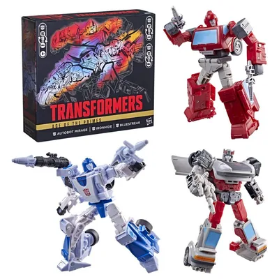 Set 3 figuras Atobot Mirage & Ironhide & Bluestreak Age of the Primes Transformers 13-15cm