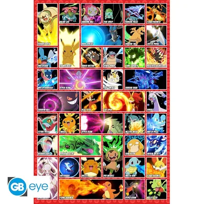 Póster Pokémon Moves 91,5x61 cm