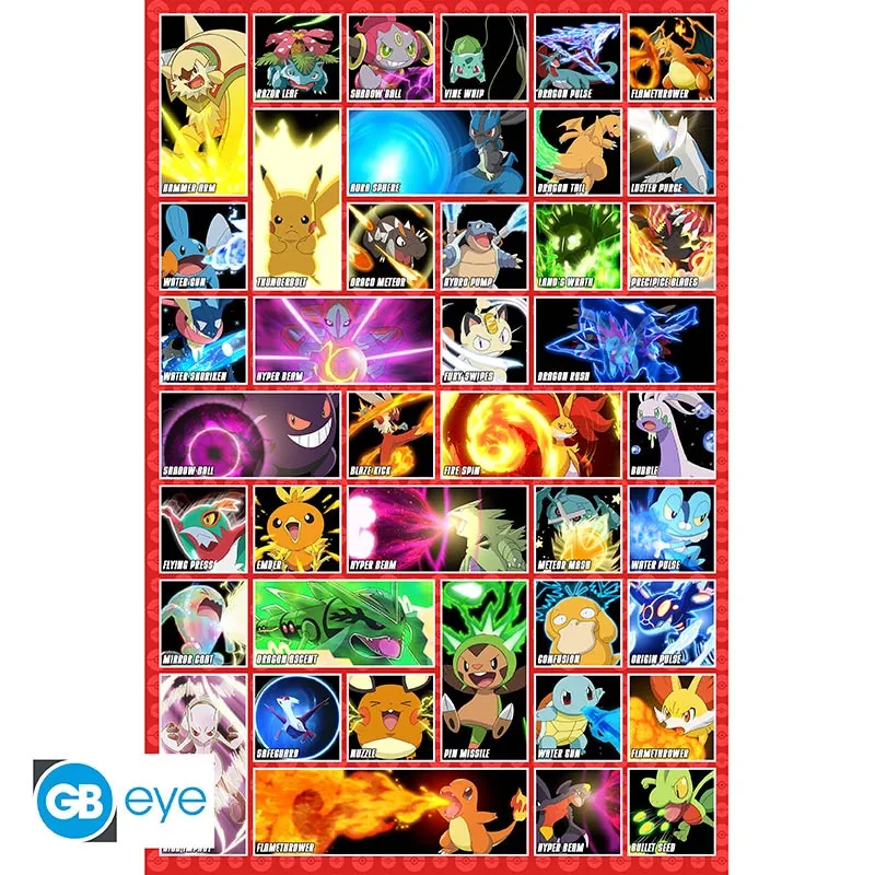 Póster Pokémon Moves 91,5x61 cm