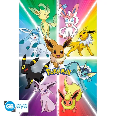 Póster Maxi Pokémon Evolución de Eevee 91,5x61 cm