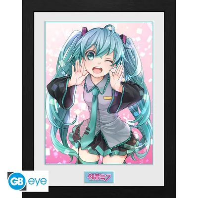 Lámina enmarcada Hatsune Miku Wink 30x40 cm