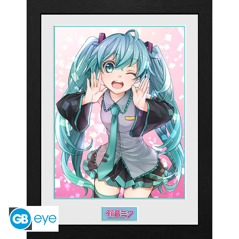 Lámina enmarcada Hatsune Miku Wink 30x40 cm