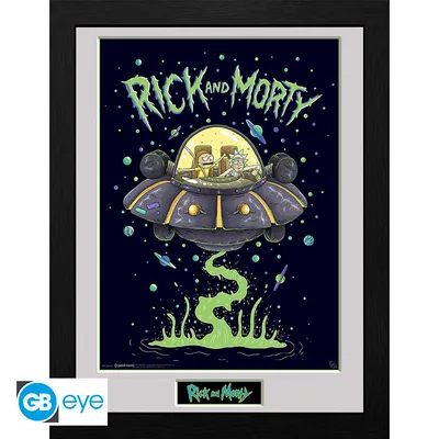 Lámina enmarcada Rick y Morty Ship 30x40 cm