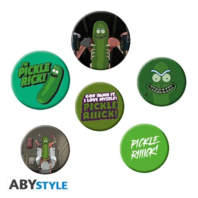Pack de chapas Rick y Morty Pickle Rick
