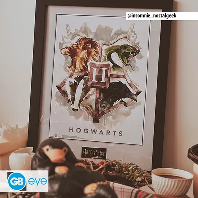 Lámina enmarcada Harry Potter Hogwarts Water Colour 30x40 cm