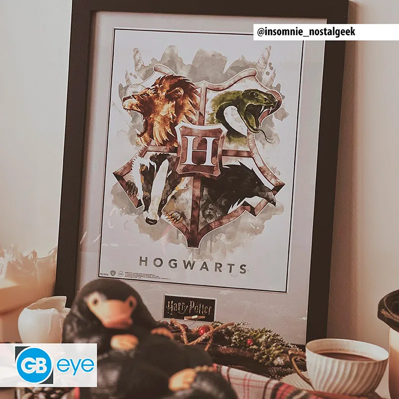 Lámina enmarcada Harry Potter Hogwarts Water Colour 30x40 cm