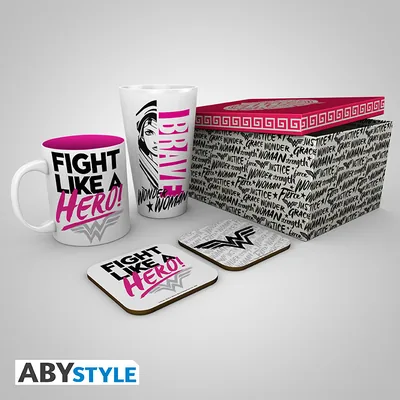 Pack vaso XXL + taza + 2 posavasos DC Comics Héroes