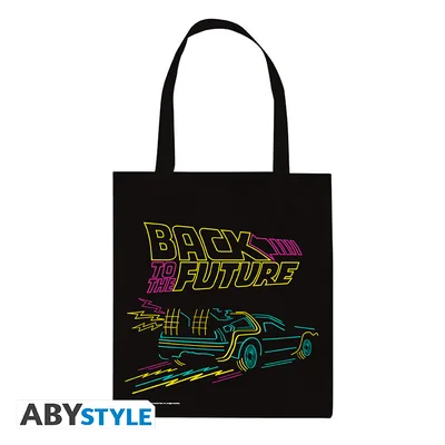 Bolsa tote Regreso al Futuro DeLorean neón
