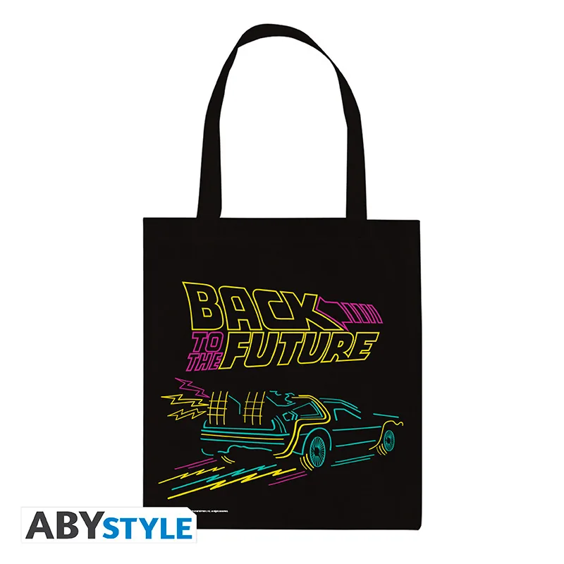 Bolsa tote Regreso al Futuro DeLorean neón
