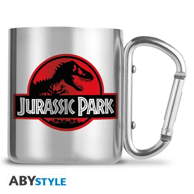 Taza con mosquetón Jurassic Park Logo 235 ml