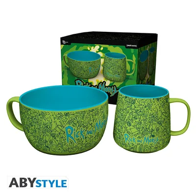 Set de desayuno taza y bol Rick y Morty Pattern