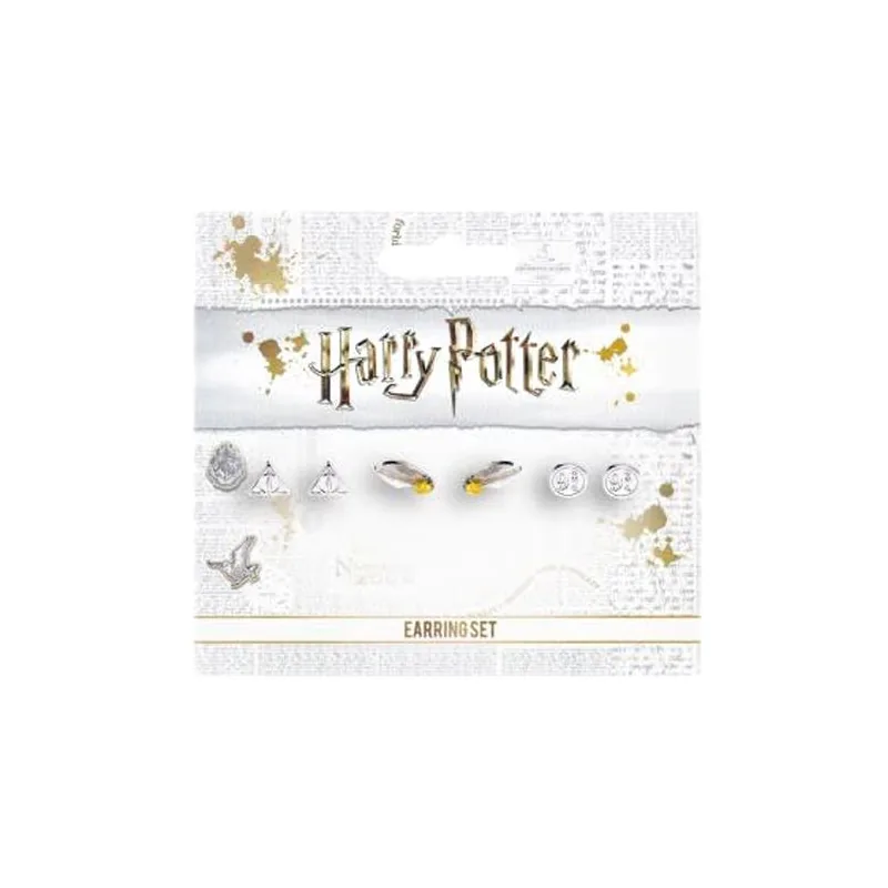 Set pendientes Deathly Hallows Golden Snitch Platform Harry Potter