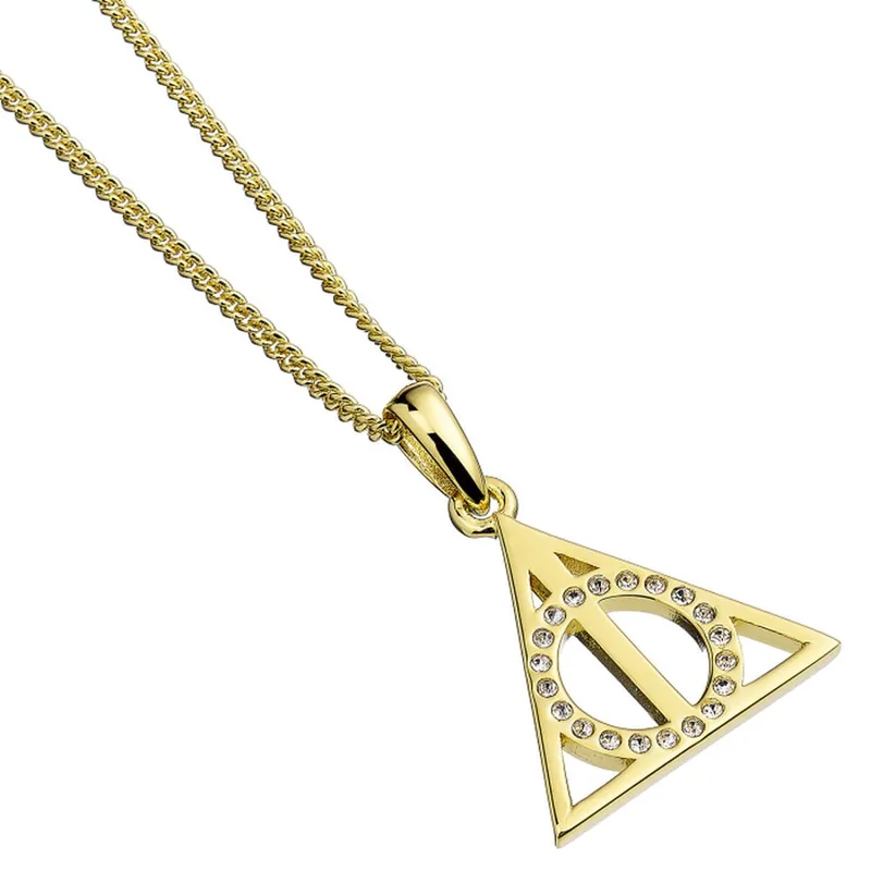 Colgante Deathly Hallows Harry Potter plata baño oro